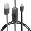 Upgrades USB to Tiny USB Charging Cable Featuring Convenient On Off Control Switches Flexible Cable for Home Office Use