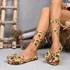 Flats Women Sandals Bow Shoes Dress Designer Rome Shoes Elegant Woman Slippers 2025 Summer Trend Sexy Female Zapatillas