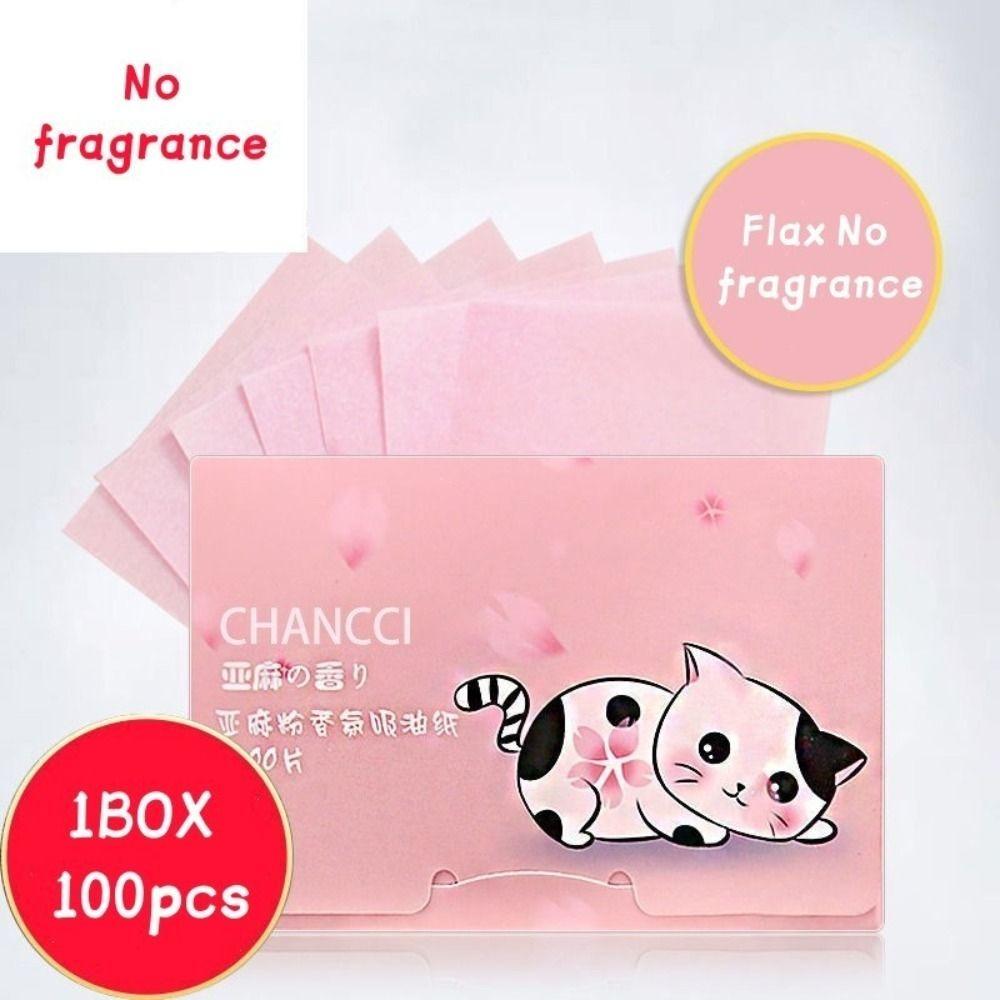 100PCS Fragrance Facial Oil Absorbing Paper Bamboo Charcoal Natural Green Tea Anti-Grease Paper Portable Oil Blotting Paper