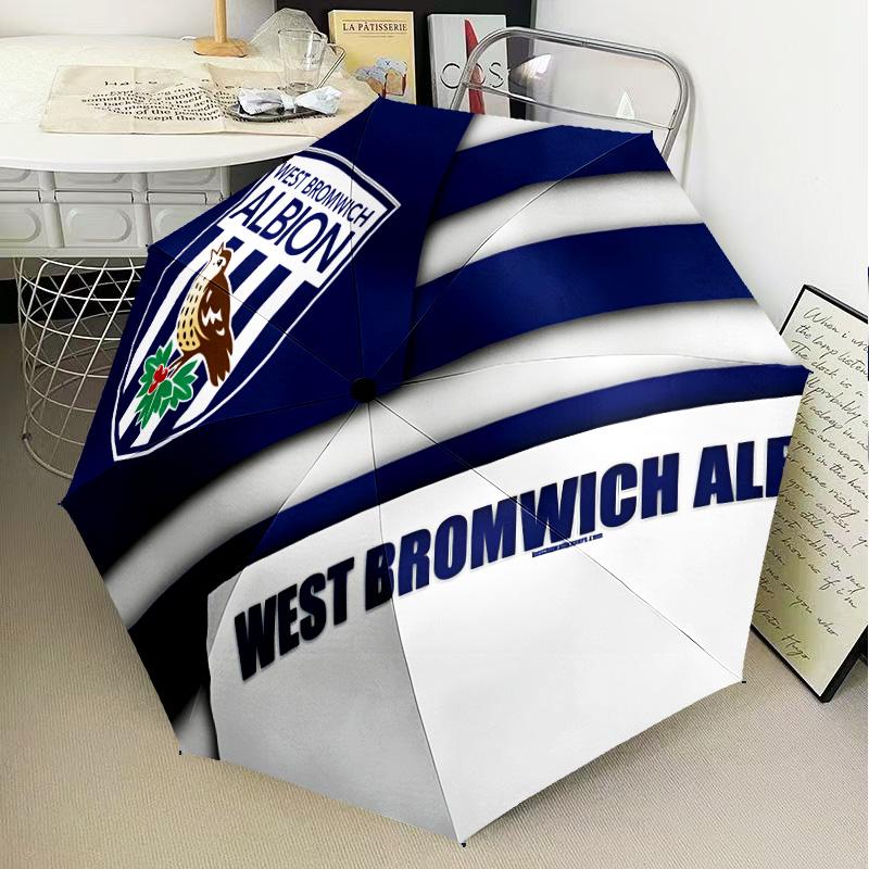 Bromwich Albion  Automatic Folding Umbrella - 8-Rib Travel Umbrella with Auto Open/Close & Portable Gifts for Holidays or Birthdays