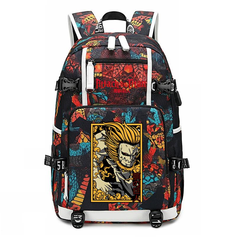 Attack On Titan Print School Backpack Large Capacity Casual Daypack for Boys Girls