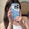 For iPhone 16 Pro Silicone Case Cute Shark Design Shockproof Phone Back Cover