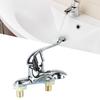 Bathroom Sink Faucet Zinc Alloy 2 Hole Single Handle Hot and Cold Water Mixer Tap for Home Hotel Metal Bathroom Faucet