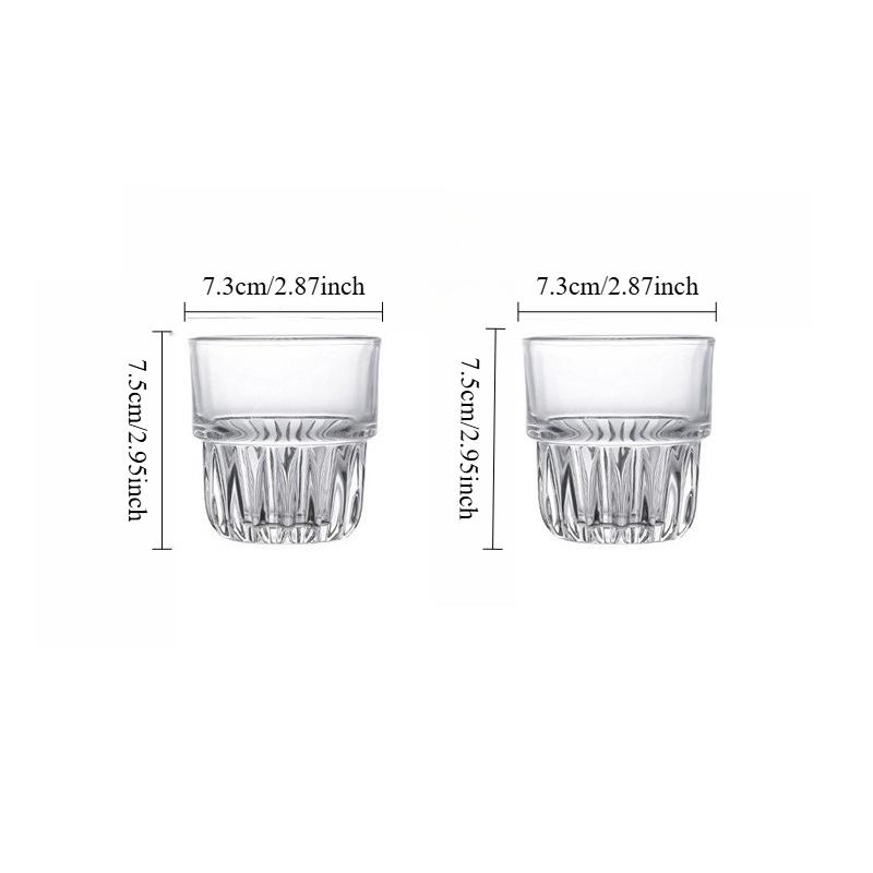 

2pcs Vintage Home American Iced Coffee Cups Transparent Cold Brew Latte Glass Small Cups Beverage Water Cups Exquisites Gifts 2pcs
