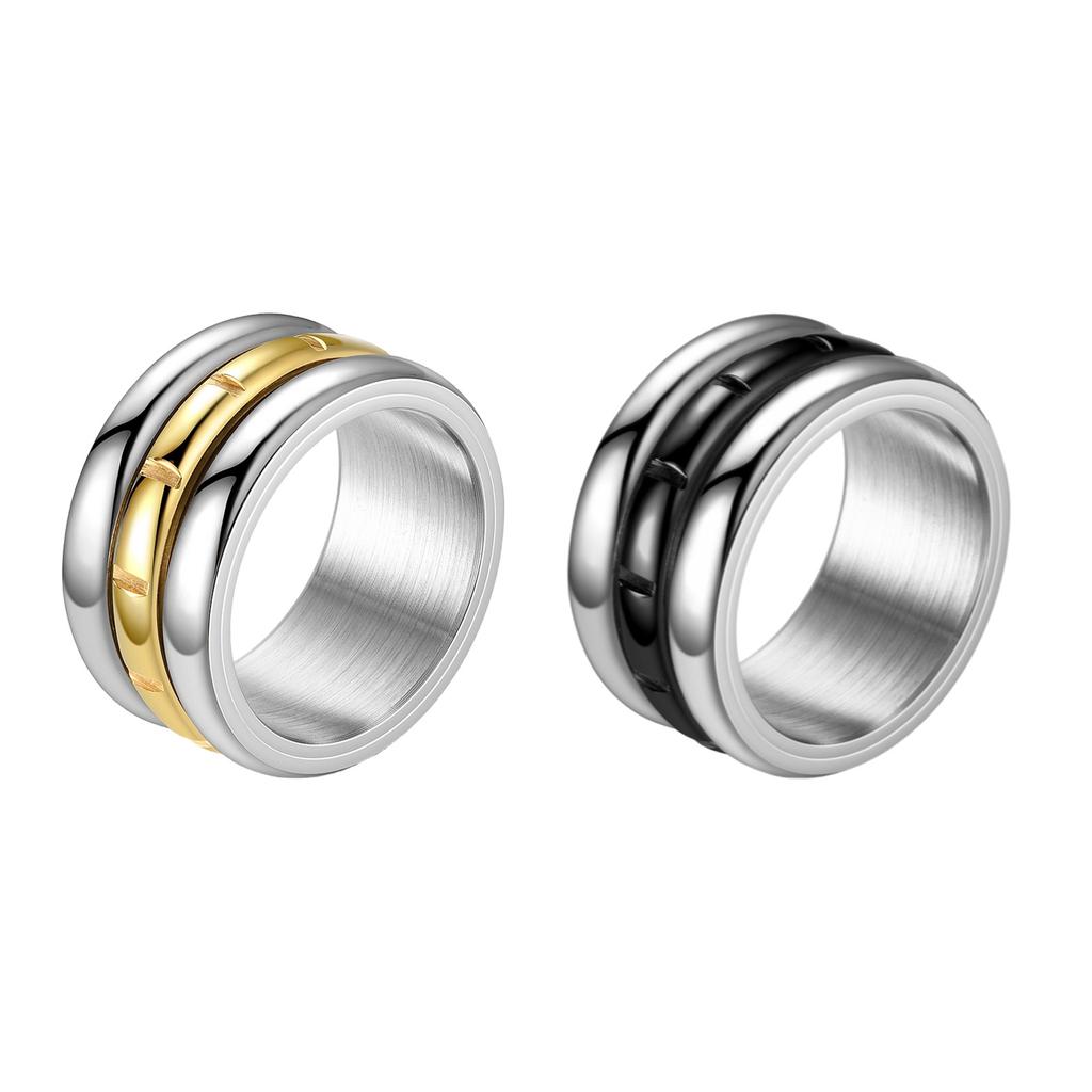 Geometric Three Rings Rotating Finger Ring for Women Fashion Spinning Ring Accessory Elegant Stress Relief Jewelry