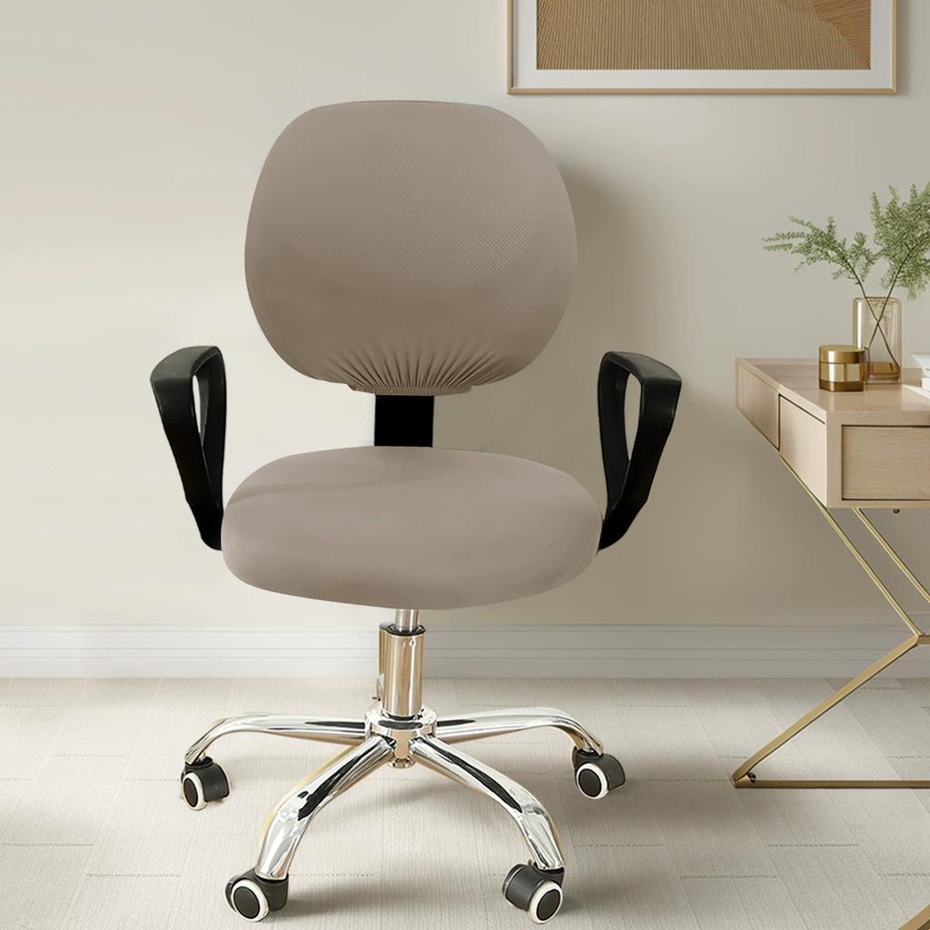 Plain Spandex Stretchable Desk Office Computer Chair Seat Covers Washable Rotating Backrest Cushion Pets Protectors Slipcover
