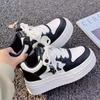 Fashion Spring Autumn High Top Women's Shoes Large Head Thick Bottom Breathable Heightening Sports Casual Shoes Comfortable Rubber Sole
