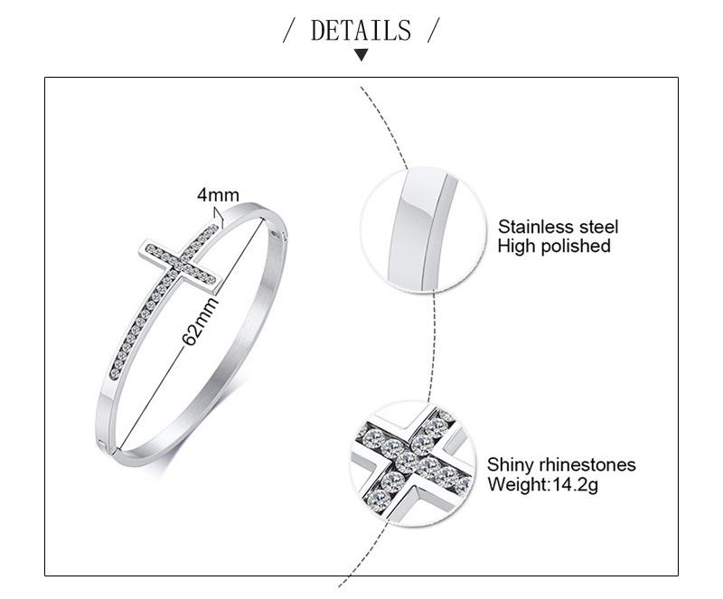 Pulseras de Puño con Dijes para Mujer, Pulseras de Cristal con Cruz para Niñas, Hermanas, Esposas, Joyería de Amistad