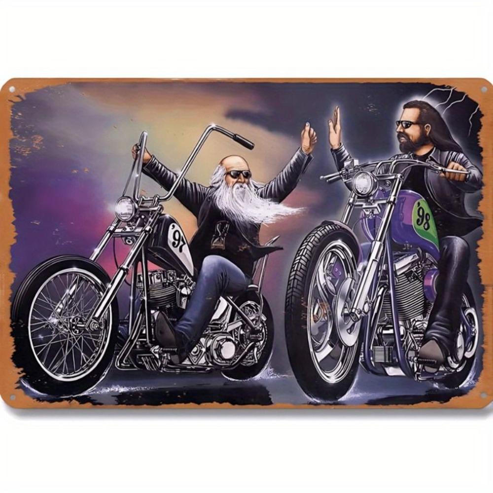 Road Themed Metal Art Sign Garage Wall Decor Interior Metal Painting