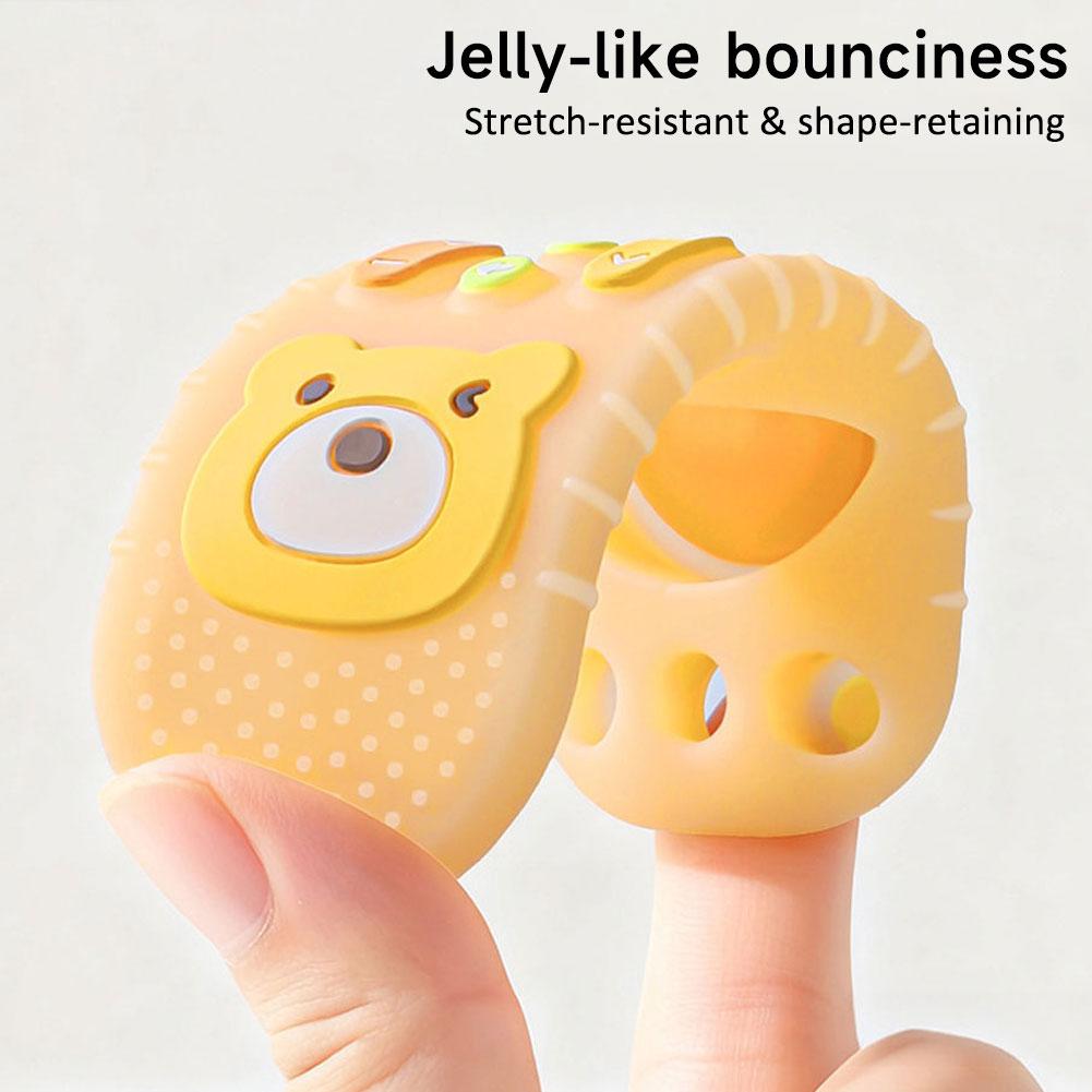 Baby Silicone Remote Control Teether Toys Cartoon Teething Stick Soothing Bite Toys Anti Hand Biting Teether for Infants Toddlers