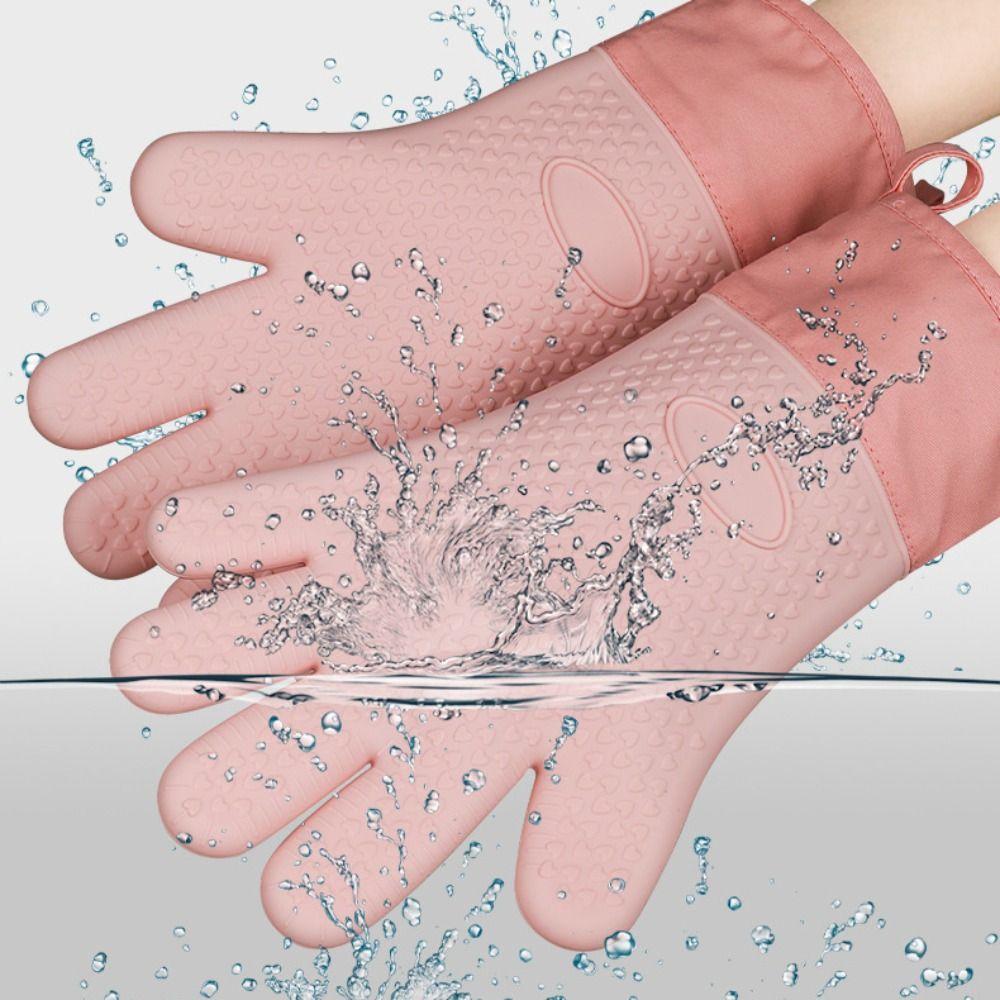 Heat Resistant Baking Gloves Double Layer Kitchen Gloves Baking Utensils Oven Gloves  Home
