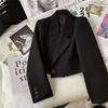 Kurze Modische Damenblazer Lässige Elegante Damenanzüge Jacke Oberteile Frühling Herbst Einfarbig Langarm Büro Dame Blazer Mantel Oberteile