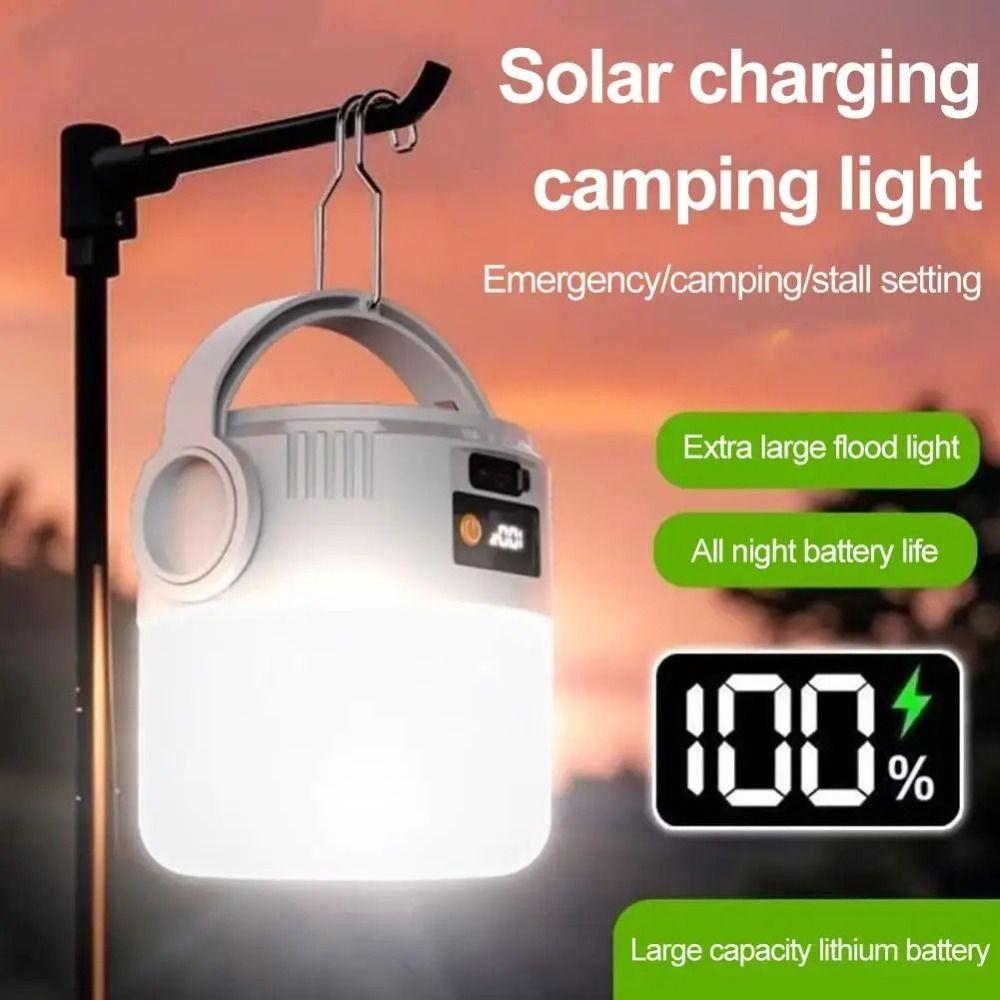 Solar Rechargeable Solar Bulb Light ABS Market Stall Light Camping LED Lamp Outdoor Picnic Decor