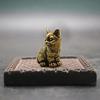 Retro Cat Figurines Small Copper Cat Statue Decoration Animal Model Figure Toy for Home Room Desk Decor