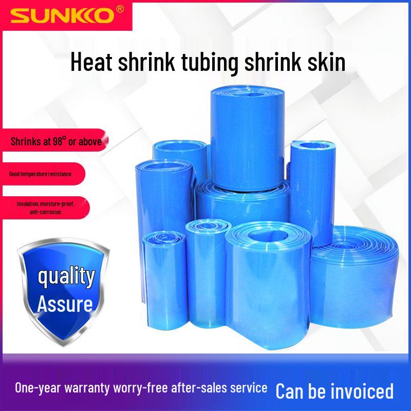 PVC Heat Shrink Tubing for 18650 Lithium Battery Pack Encapsulation and Insulation, Sold by Meter