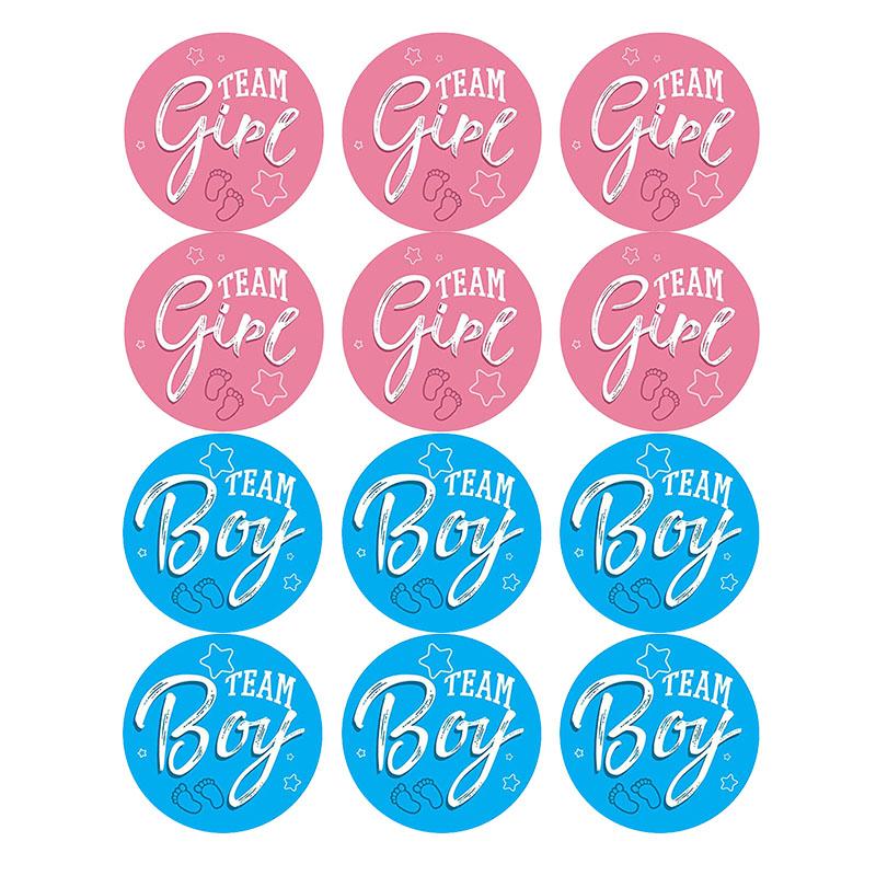 60/120 Stück Team Boy Team Girl Aufkleber Junge oder Mädchen Aufkleber für Gender Reveal Party Dekoration Baby Shower Supplies Geschenkbox Etikett