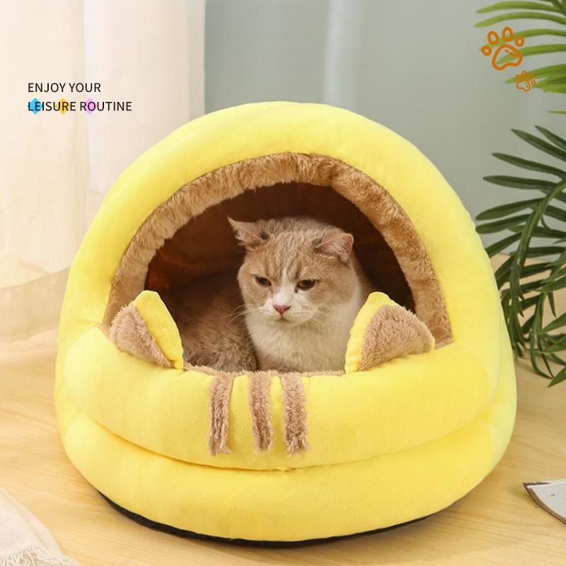 Dog Kennel Autumn and Winter Comfortable Thickened Warm Yurt Pet Kennel Deep Sleep Cat Mat Kennel Universal for Cats and Dogs