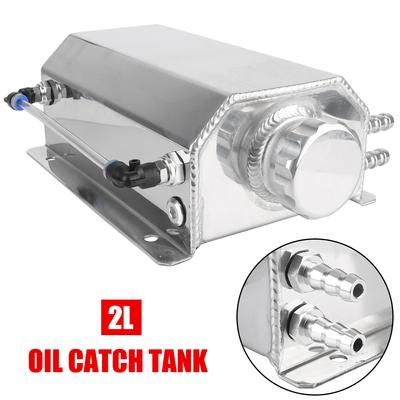 Auto Olie Opvangbak Overloop Reservoir Tank Universeel Koelmiddel Radiator Aluminiumlegering 2L Brandstof Gas Opvangbak Vierkante Fles