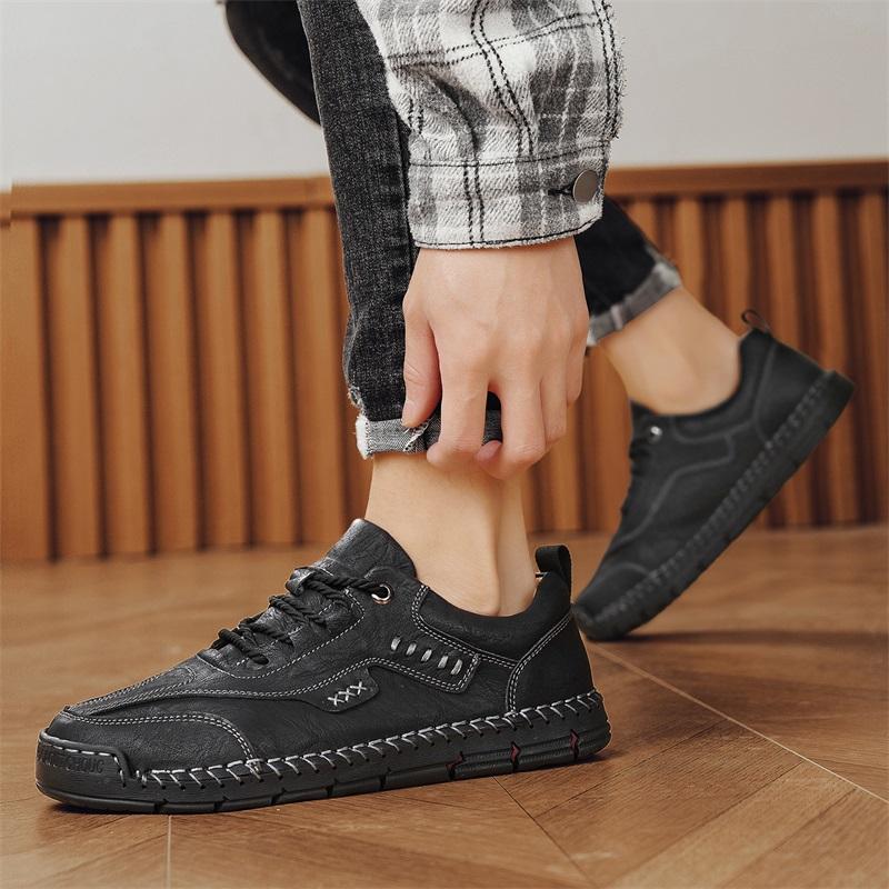 Handgefertigte Stiefel aus echtem Leder für Herren, bequeme Stiefeletten für Herren, Freizeitschuhe, Mokassin-Stiefel