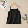 ZANZEA Womens Summer Solid Color Casual Sleeveless Straps Sling Camisoles