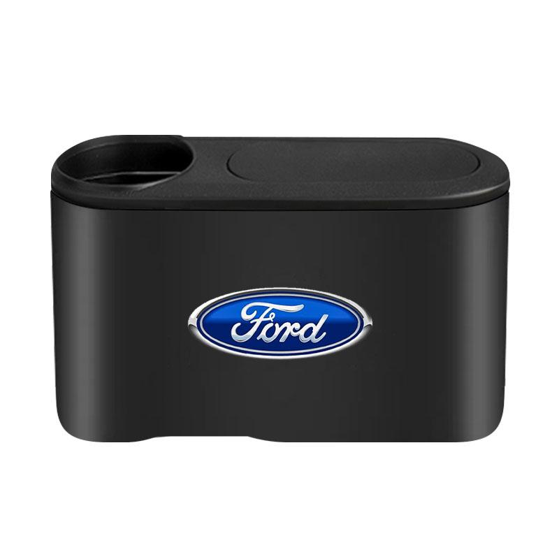 new Hanging Car Trash Can Auto Emblem Garbage Box Accessories For Ford Focus 2 3 mk3 Fiesta Ranger Mondeo Mustang Transit Fusion Kuga