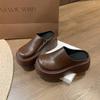Moda 2024 Wiosna Damskie Kapcie Buty Moda Okrągły Nosek Płytkie Wsuwane Damskie Muły Buty Outdoor Platforma Płaskie Buty