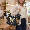 Vintage Moth Pattern Tote Bag Large Capacity Casual Daily Shoulder Handbag for Outdoor Shopping Travel