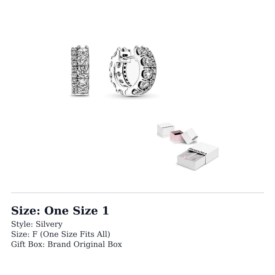 Pandora Earrings Women`s 290058C01 One Size