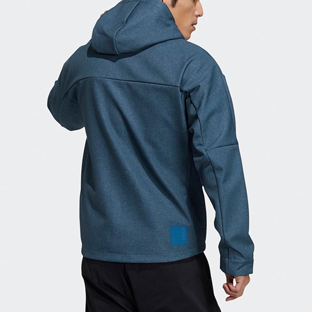 Adidas Geacă cu glugă WV Bond cu logo mic Bărbați Îmbrăcăminte exterioară Albastru cer H39219