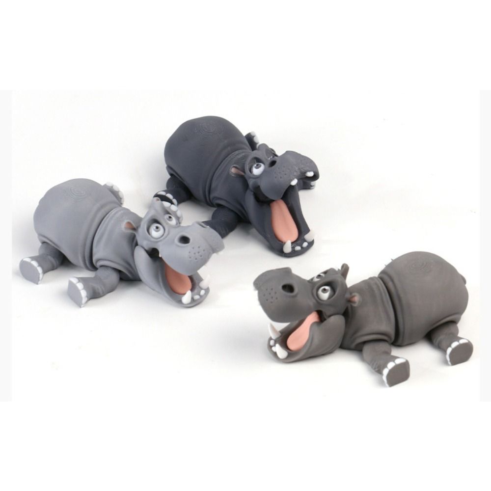 Cute Style Simulation Hippopotamus Model toy 3D Printing Home Ornament  Children's Play