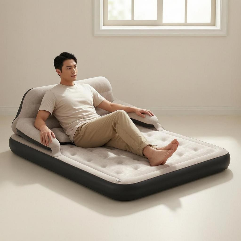 2 In 1 Inflatable Sofa Bed, Design, Bed With