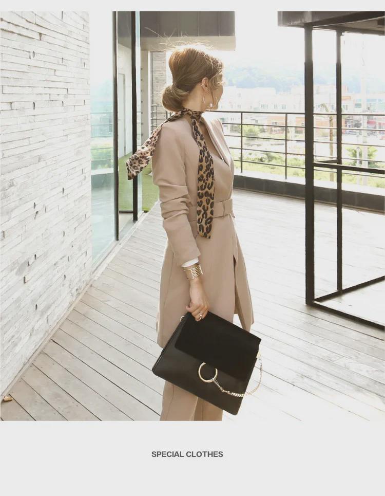 2025 Autumn New Korean Women's Long Blazer & Slim Trousers Set