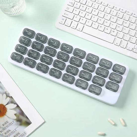 Monatlicher Pillen-Organizer mit herausnehmbarer Taschendose Schnappdeckel Aufbewahrungsbox für den täglichen Gebrauch