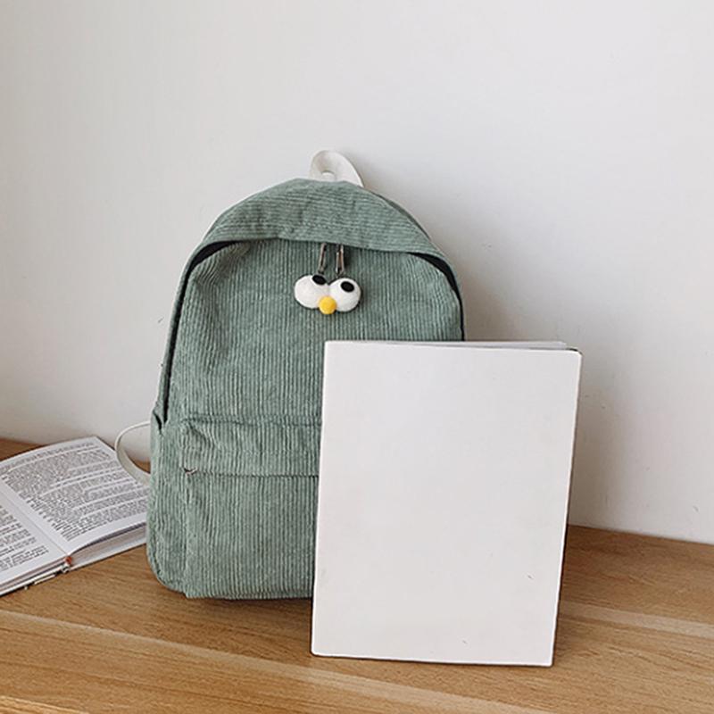 Klassischer Stil Großer Cord-Rucksack für Mädchen