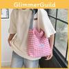 Large Capacity Fashionable Tote Bag For Women 2024 Street Style Trendy Grid Pattern Shoulder Bag