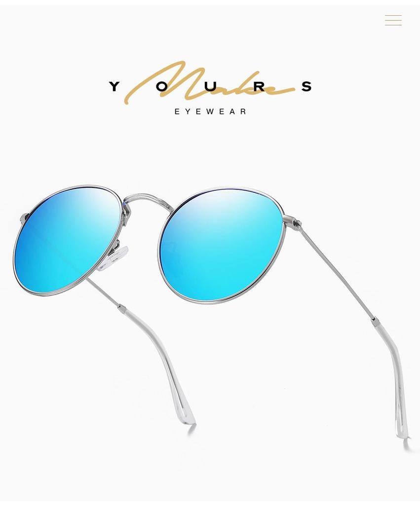 Unisex Retro Fashion Polarized Metal Sunglasses - Colorful Anti-UV 3447 Frame