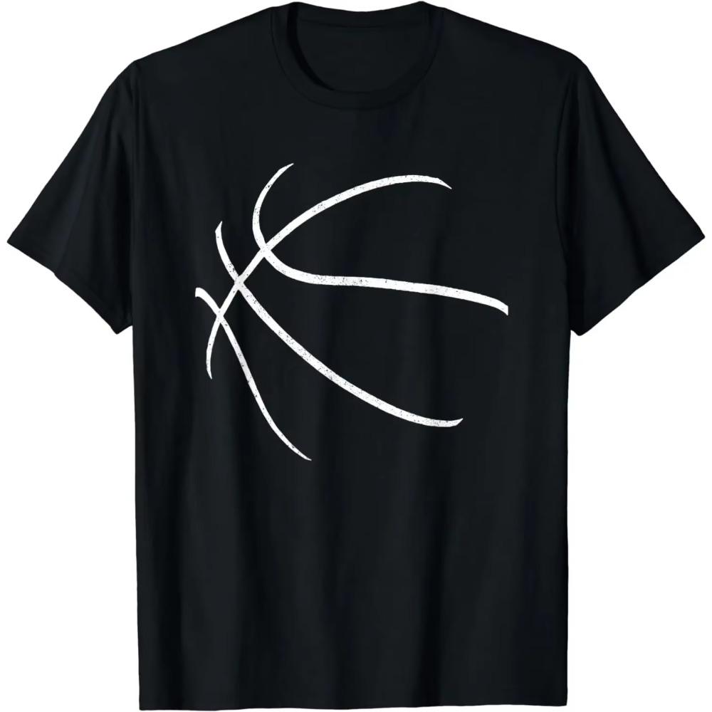 Funny Birthday Gift Basketball Silhouette Bball Player Coach Sports Baller Gift T-Shirt Men Clothing Streetwear Graphic T Shirts