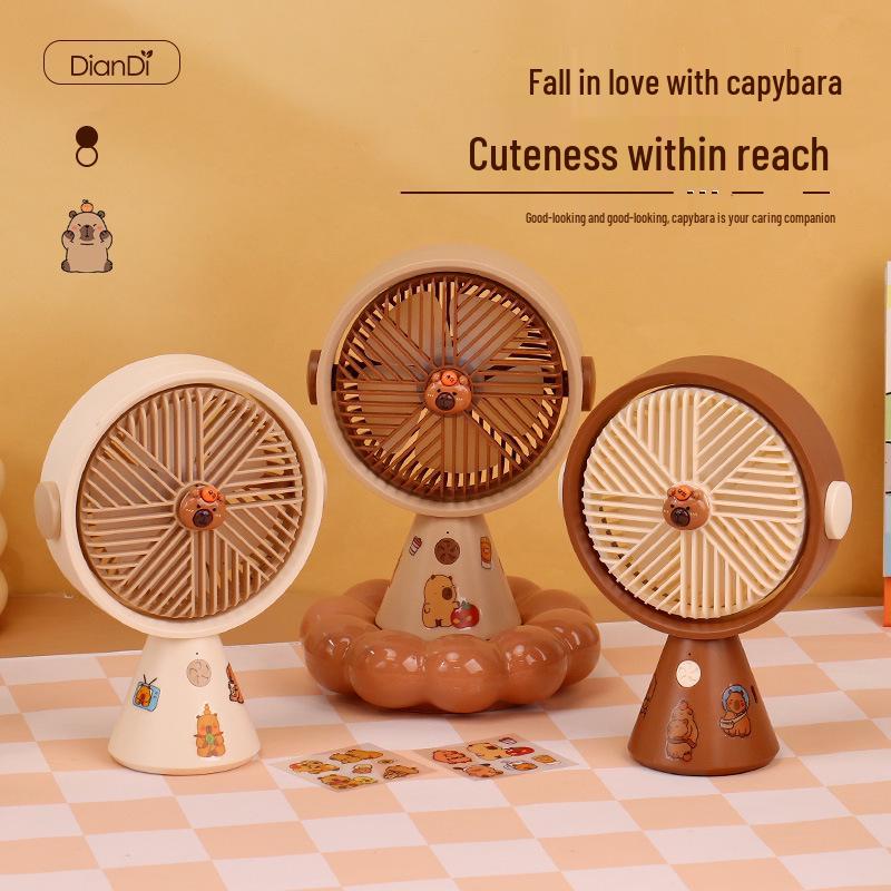 Cartoon Handheld Mini USB Rechargeable Fan - Student Desktop/Office Desk Fan