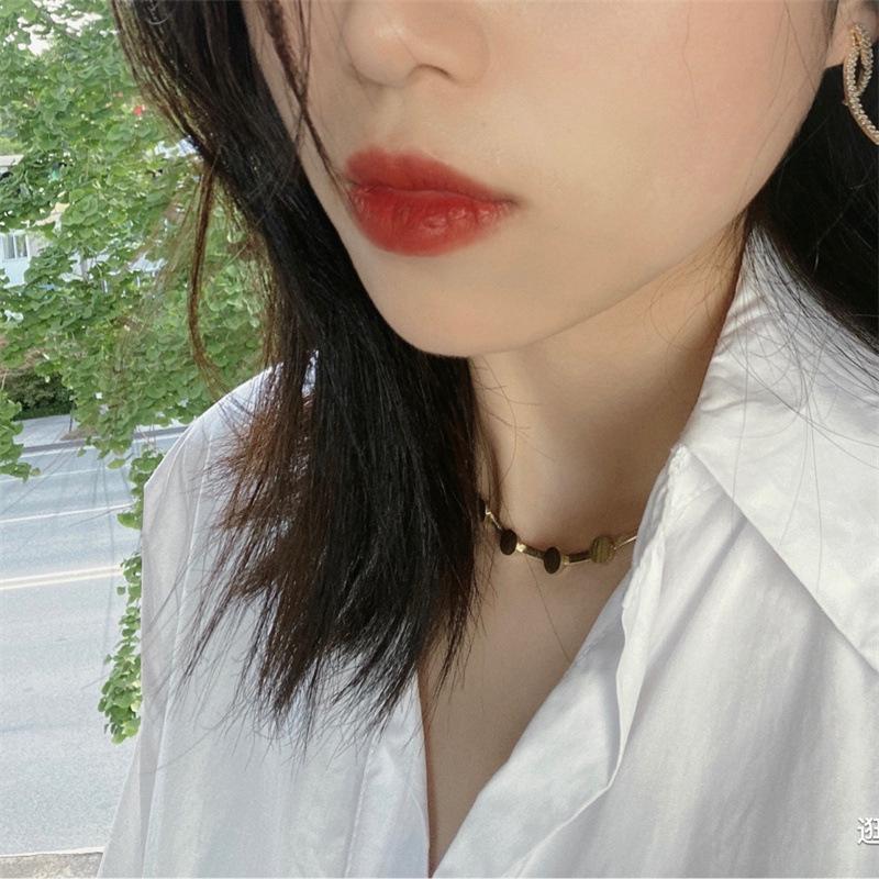 Colier Choker Os de Șarpe pentru Femei, Colier din Oțel Titan - Stil European și American, Colier Simplu Lanț Claviculă