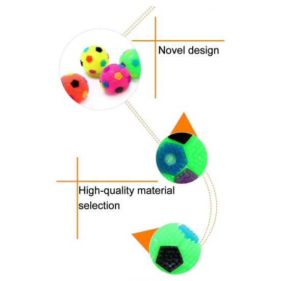 LED leuchtender Fußball Hundespielzeug Bissfest Quietschend Stachelig Hüpfball Interaktives Spielzeug Kleine Mittlere Große Hunde Zahnen Reinigung Kauspielzeug
