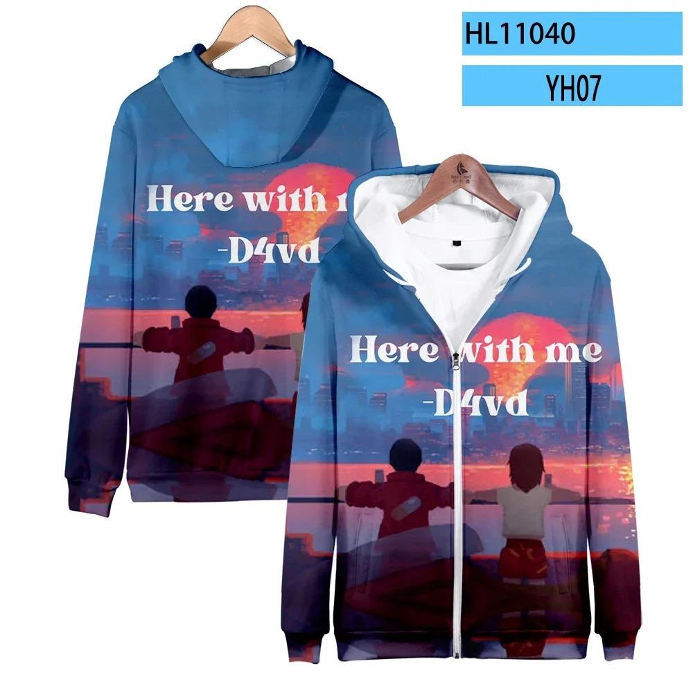 

Rapper D4vd Merch 3D Print Zip Up Women/Men Hoodie Sweatshirt Harajuku Streetwear Hip Hop Zipper Hooded Jacket Casual Sportswear 4XL