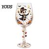 Regalo Tematico per Compleanni Halloween Bicchiere da Vino, Gatto Fantasma Spettrale Strega Zucca Bicchiere da Bevanda Accessori Unici per Home Bar Vini, Cocktail,