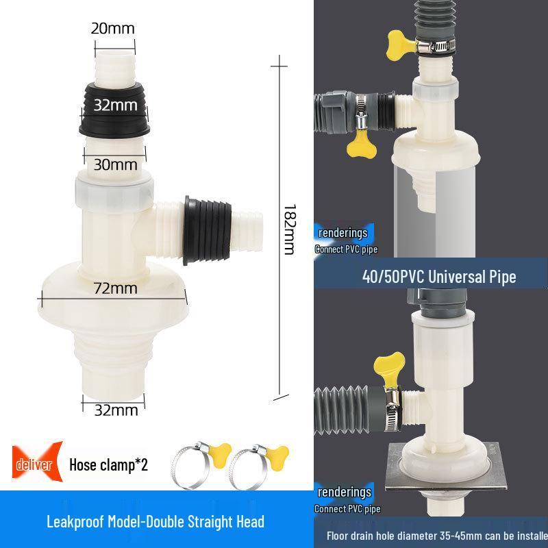 Odor-Proof Y-Shaped Drain Connector for Washing Machine and Basin