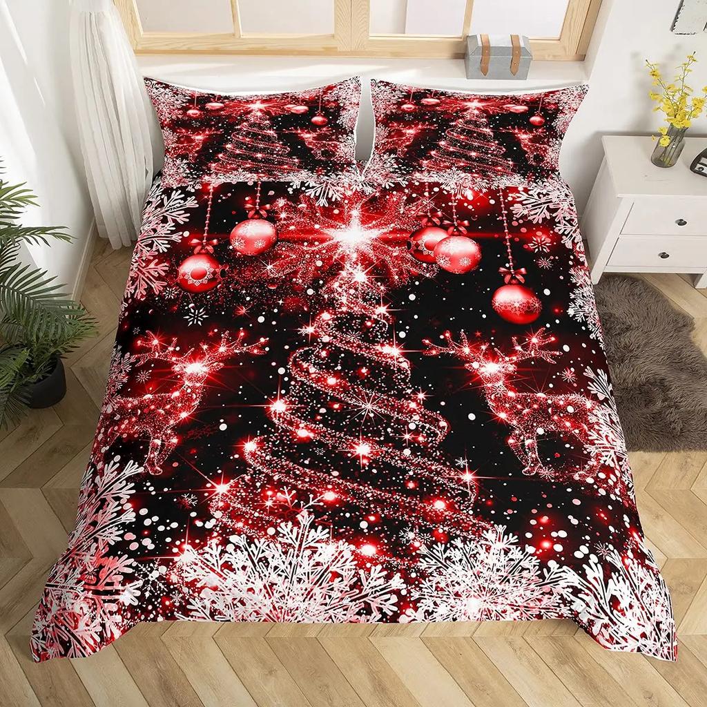 Teal Deer Duvet Cover Set Deer Antlers Bedding Sets Butterfly Safari Animals Comforter Cover Elk Wildlife Christmas Quilt Cover