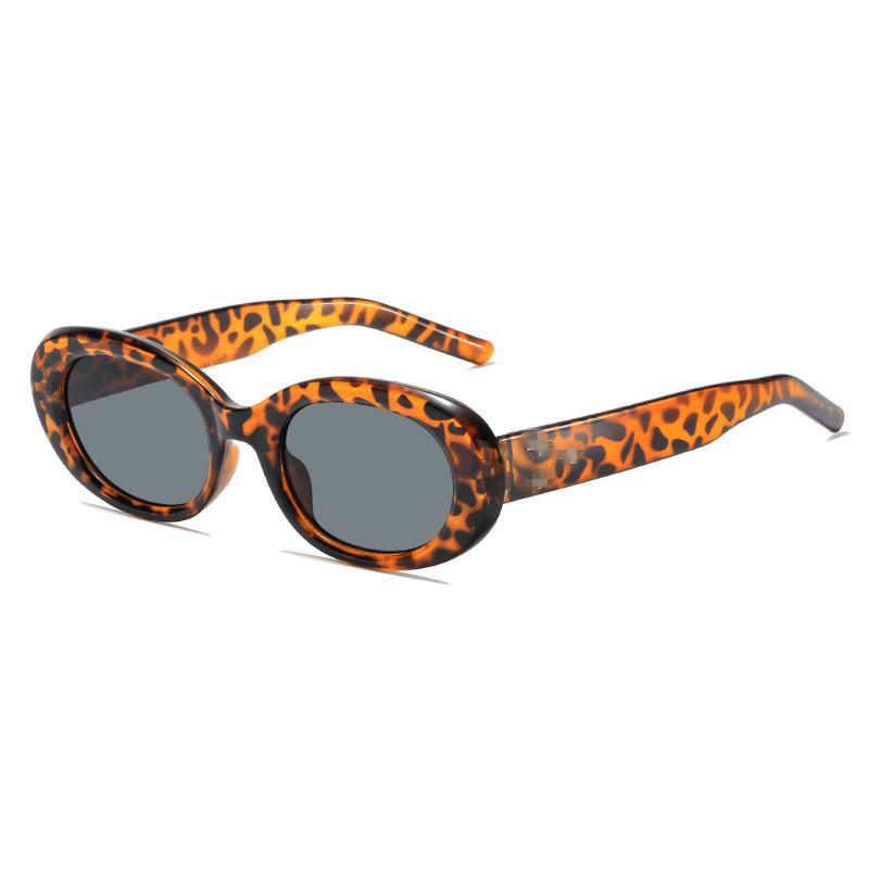 Retro Sunglasses Women'S High-End Trendy Plain Face Uv-Proof Sunglasses Men'S