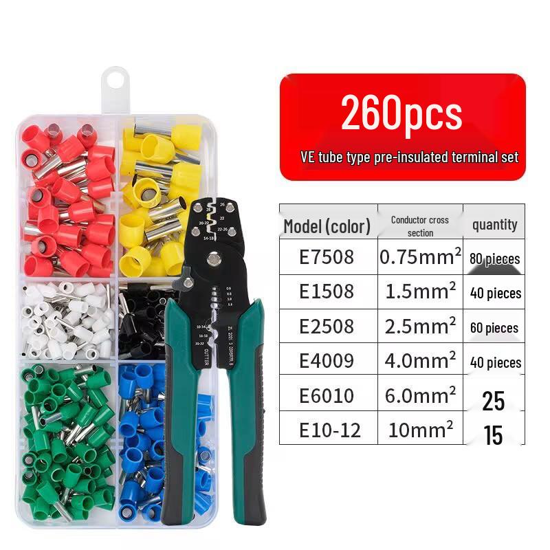 VE Cold Crimp Terminal Kit with Pliers - Quick Wiring Tool for Electricians