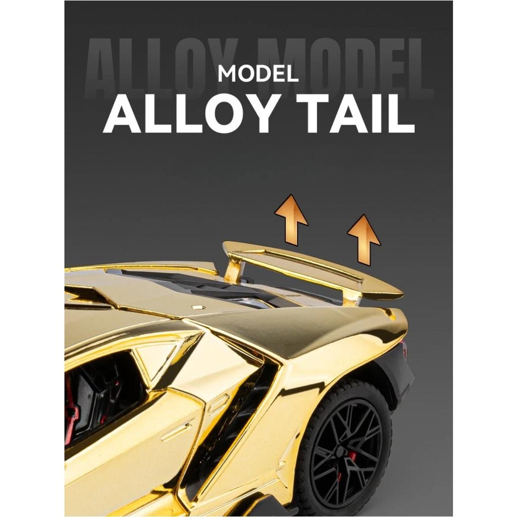 Electroplated 1/24 Lamborghini 770 Supercar Alloy Model Ornaments Toys Diecast Miniature Voiture Children Boy Gift Birthday