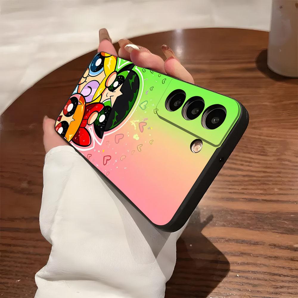 P-Powerpuffs G-Girls Phone Case For Samsung S26 S25 S24 FE S23 S22 S21 Plus S20 Ultra Note20Ultra Black Soft Shell