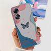 For Cover Oppo A58 4G CPH2577 Case Love Heart Butterfly Cover Shell For Oppo A78 5G 4G CPH2565 Soft Clear TPU Bumper Etui