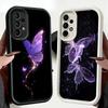 Phone Case for Samsung Galaxy A17 A16 A15 A14 A13 Beautiful Purple Butterfly A56 A36 A26 A55 A35 A25 A54 A34 A24 A53 A33 A23 A07
